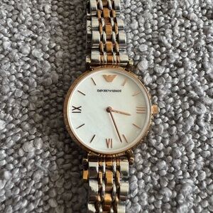 Emporio Armani women’s Two Tone Bracelet Watch Steel & Rose Gold